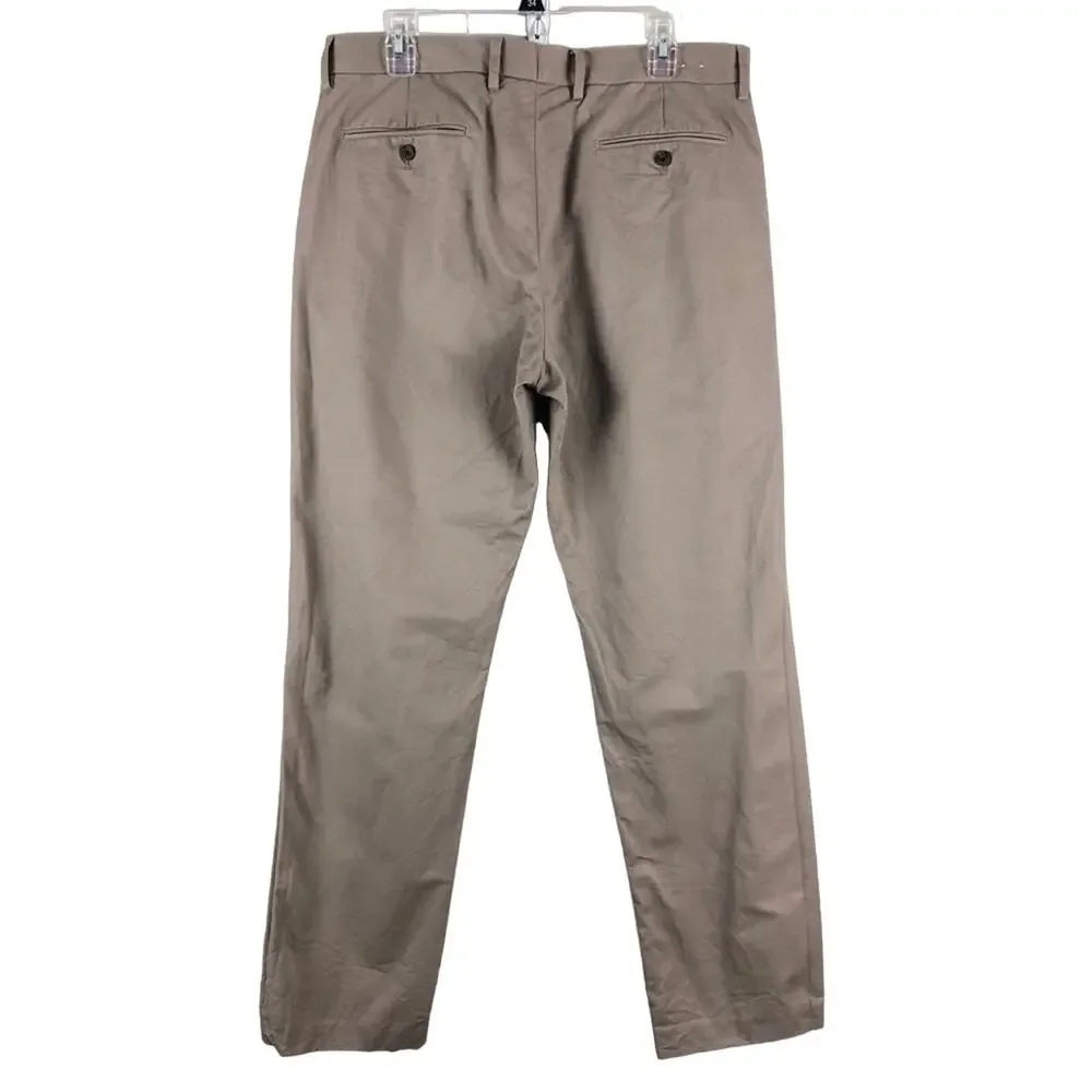 J. Crew Khaki Tan Chino Bedford Zip Hook Closure Pockets Workwear Dress Pants
